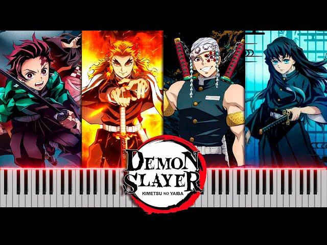 Demon Slayer: Kimetsu no Yaiba All Openings 1-4 on Piano [FREE MIDI]