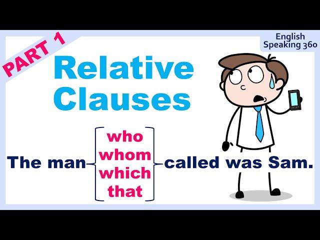 RELATIVE CLAUSES with Who / Whom / Which / That. PART 1 Easy Grammar Explanation of relative clauses