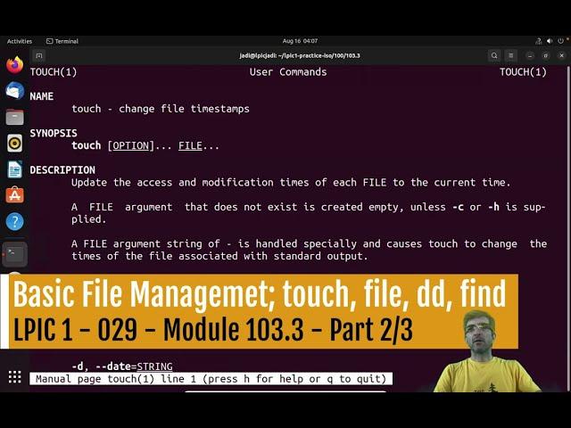 Managing files in Linux / Unix systems; Part 2/3: touch, dd, file, find