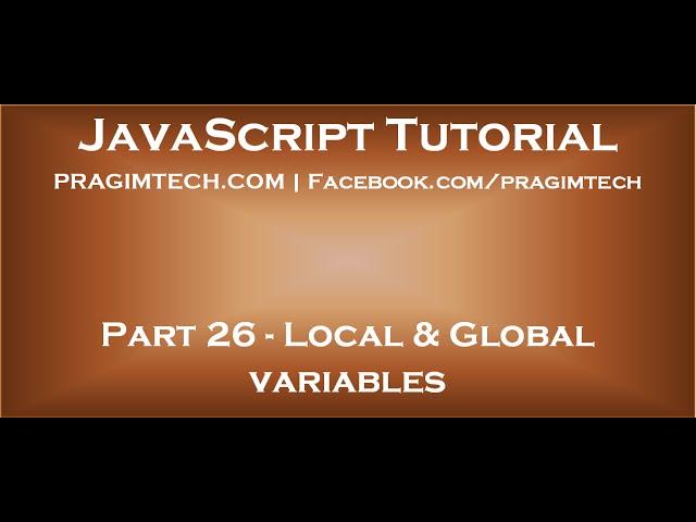 Local and global variables in javascript