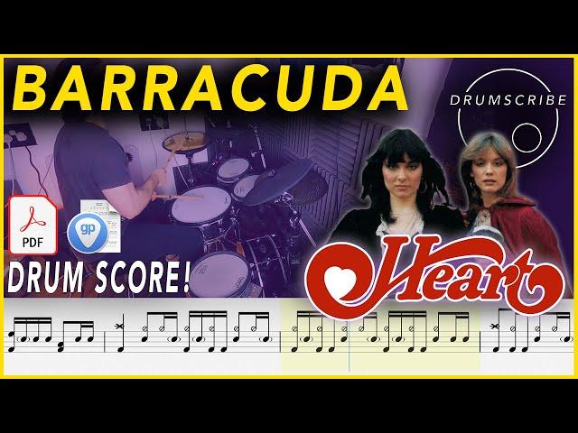 Barracuda - Heart | DRUM SCORE Sheet Music Play-Along | DRUMSCRIBE