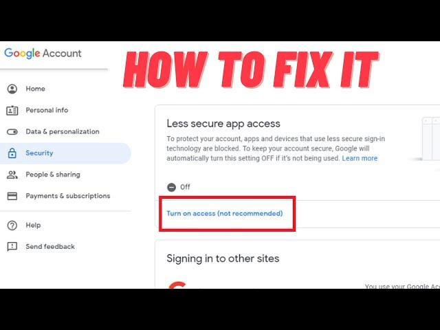 Alternative to Enabling the 'Less Secure Apps' Option - Google Account