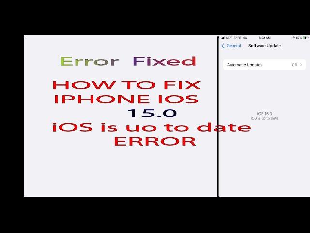 How to fix iOS 15.0  update not showing / iOS 15 is up to date error