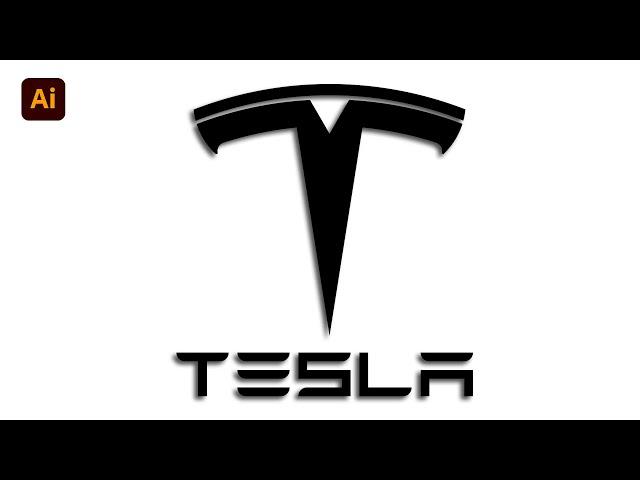 How to draw the Tesla Logo | How To Design Tesla Logo in Illustrator | Illustrator Tutorials_HD