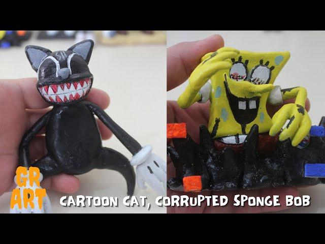 CREANDO MODS DE FNF (Corrupted Sponge Bob & Cartoon Cat) FNF / Arcilla paso a paso / GR art