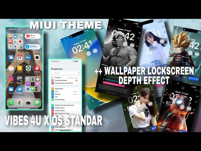 MIUI THEME || VIBES 4U X OS STANDAR +LOCKSCREEN WALLPAPER #nvx #ios #miui #miui14