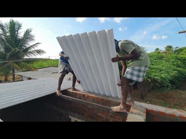 Asbestos Roofing Sheet Installation_Perfecly Fitting On House Roof Cement Sheet|Asbestos Roof Work