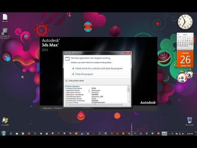 autodesk 3ds max 2012 stopped working problem solved