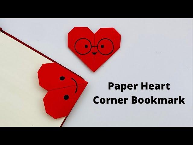 DIY Paper HEART Corner Bookmark!!! Paper Crafts For School / Origami Bookmark / Paper Craft New