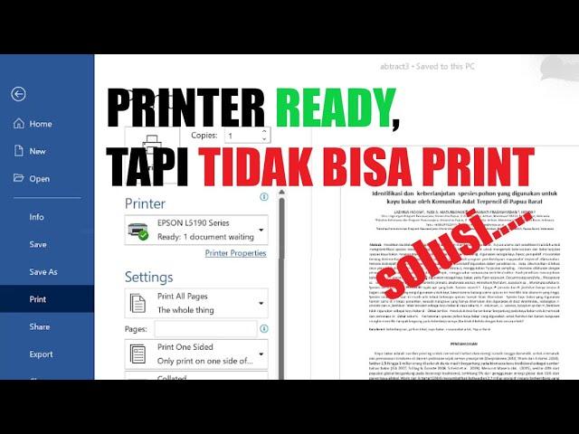 Cara Mengatasi Printer Ready Tapi Tidak Bisa Print Ngeprint Respon