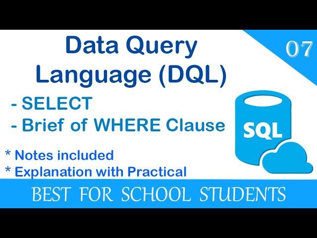 7. What is Data Query Language (DQL) in SQL? Introduction to the SELECT Command in MySQL.