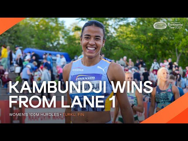 Kambundji storms to 100m hurdles win | Continental Tour Gold 2023