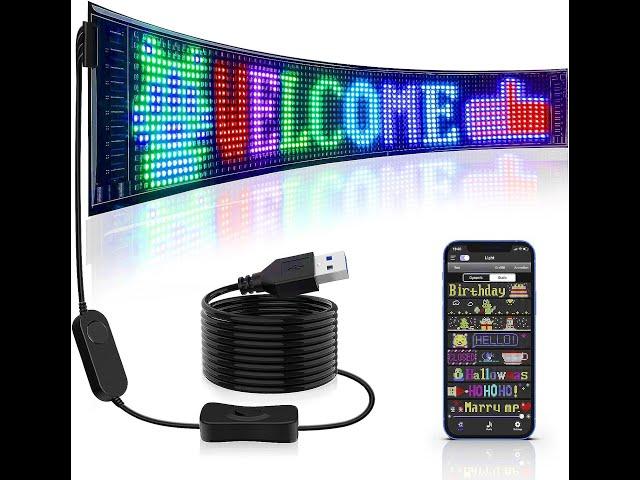 Unboxing Setup, RAYHOME Scrolling Huge Bright Advertising LED Signs, USB Bluetooth App Control