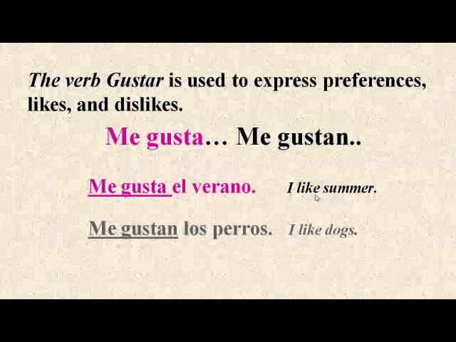 The verb Gustar (1)