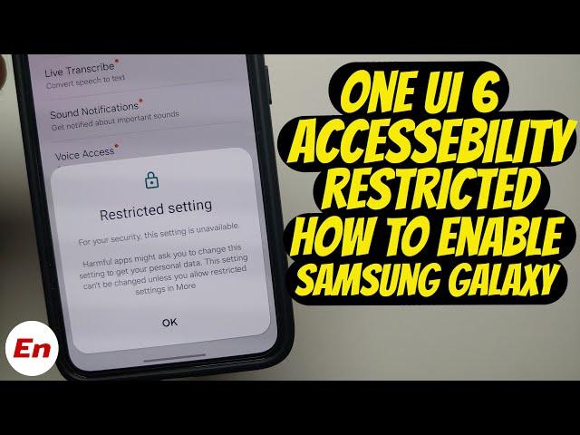 One UI 6 Android 14 Accessibility Access RESTRICTED Setting ENABLE or Bypass Any Samsung Galaxy