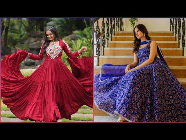 Full Umbrella Gown Frock Design/Trending Designer Princess Gown️/Frill Frocks@Raisaoutfits