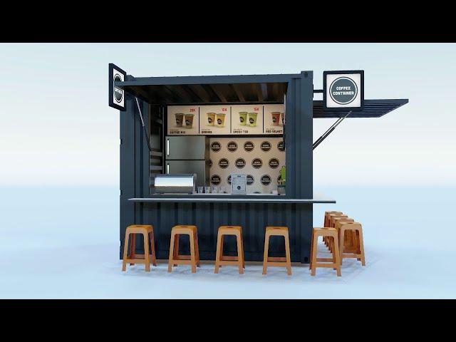 Coffee Container Kiosk 10ft 3D Model Preview