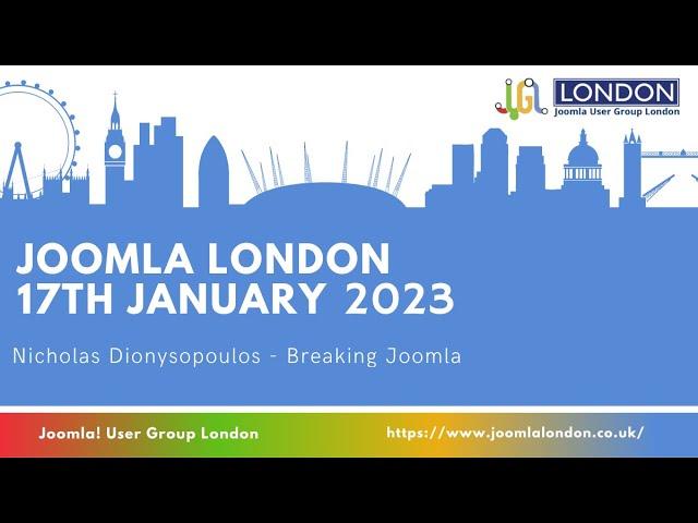 Nicholas Dionysopoulos and his “Breaking Joomla" talk at JUG London in January 2023