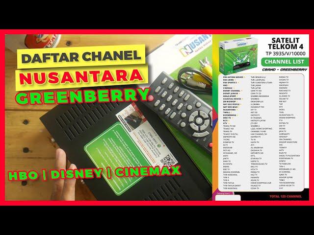 Daftar Chanel Receiver Transvision Nusantara HD GREENBERRY C Band Satelit Telkom 4 Update Maret 2021