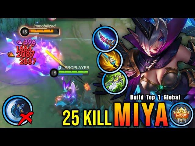 25 Kills!! MVP 16.1 Points Miya Painful Damage Build - Build Top 1 Global Miya ~ MLBB