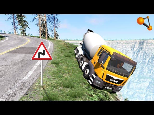 ПОВОРОТ СМЕРТИ! НЕ СПРАВИЛСЯ С УПРАВЛЕНИЕМИ НА СПУСКЕ | BeamNG.drive