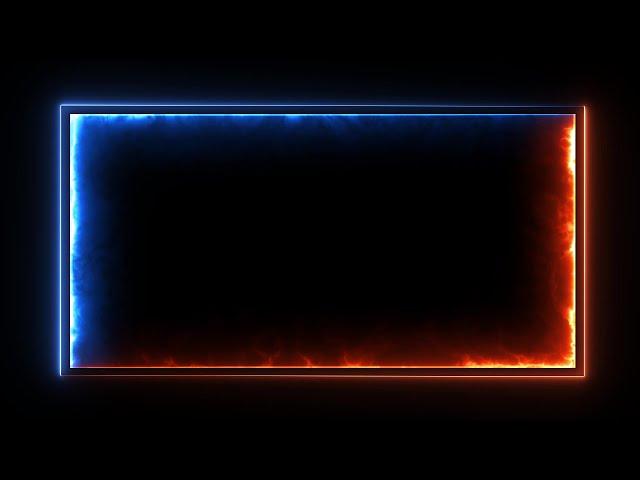 Neon Light Border | Frames Template Video | Glowing Frame Black Screen | Background Loop #12