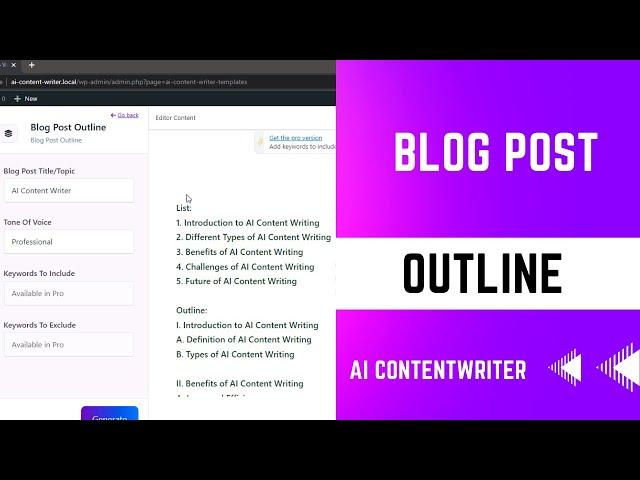 How to Create Blog Post Outline using WP AI Content Writer