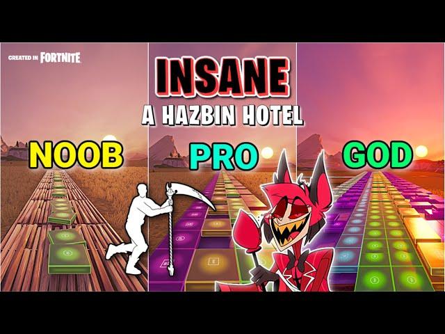 [A Hazbin Hotel] - INSANE (Reaper's Showtime Emote) - Noob vs Pro vs God (Fortnite Music Blocks)