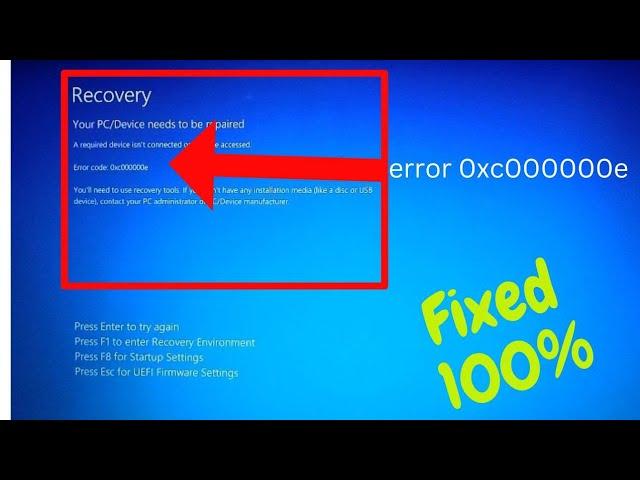 Error code 0xc000000e your PC needs to be repaired windows 11 (2023)