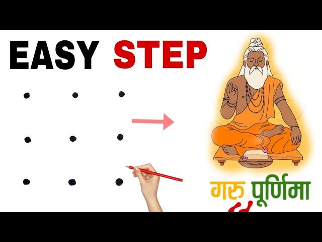 Dots turns into Guru Purnima Drawing // Easy Guru Purnima Drawing