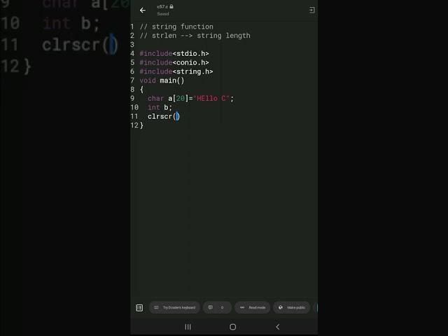 How to use string function strlen in c programming ||#shorts #stringfunction|| c_57