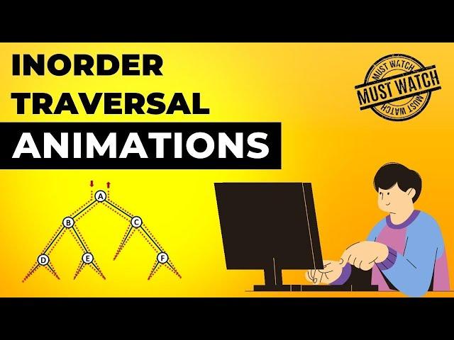 Inorder Traversal in Binary Tree Animations | Data Structure | Visual How