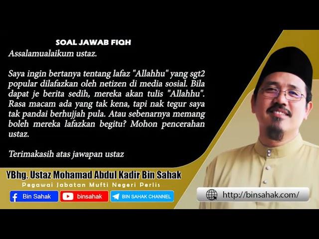 Hukum Sebut "Allahu" Ketika Dapat Berita Sedih & Bacaan Nabi Utk Elakkan Bala