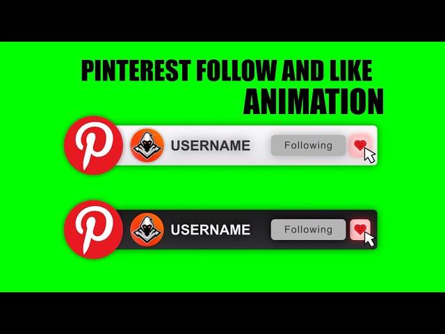 Pinterest Follow And Like Animation For Your Videos - GREEN SCREEN