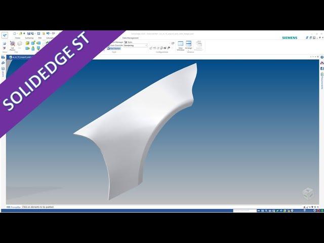 Car Fender - Kotflügel - SolidEdge 2020 Training - Surfaces