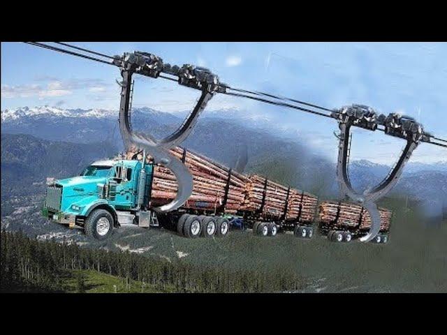 10 Dangerous Idiots Monster Logging Wood Truck Driving Skill, Fastest Climbing Truck Heavy Equipment