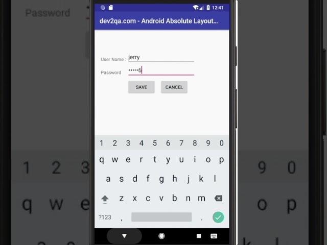 android absolute layout example