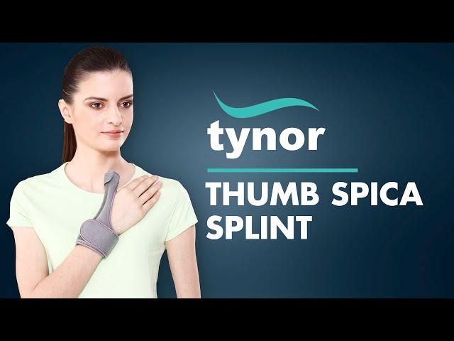 Tynor's Thumb Spica Splint (F06) for immobilization of the thumb in the neutral position.