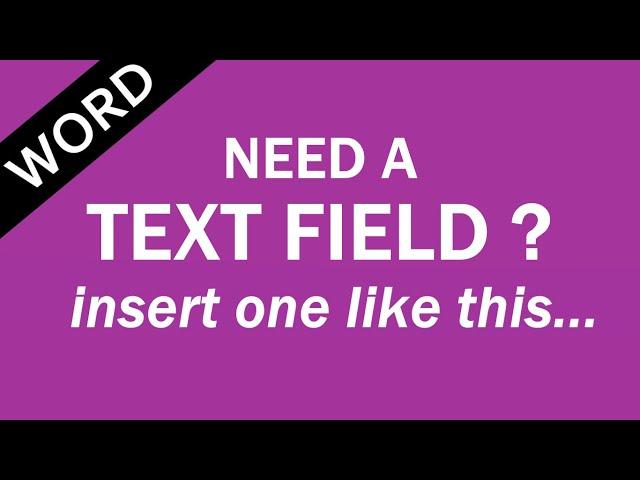 How to Insert a Text Field in Word