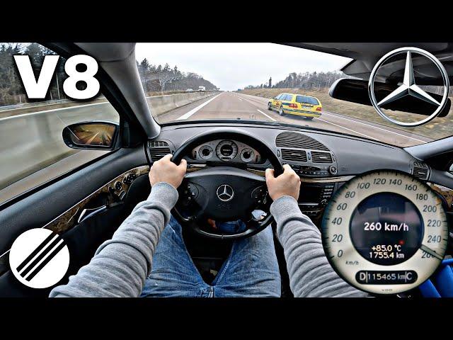 Mercedes-Benz E400 CDI W211 TOP SPEED DRIVE ON GERMAN AUTOBAHN 