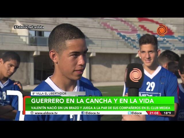 Valentín, el primer chico sin un brazo en jugar en Liga Cordobesa