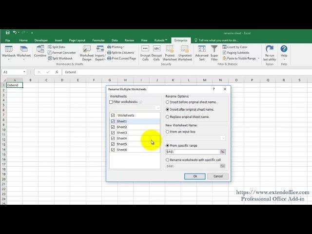 Quickly Rename Multiple Worksheets In Excel