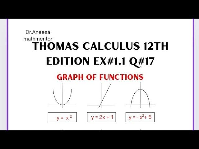 Thomas calculus 12th edition ex#1.1  Q#17|graph of a function