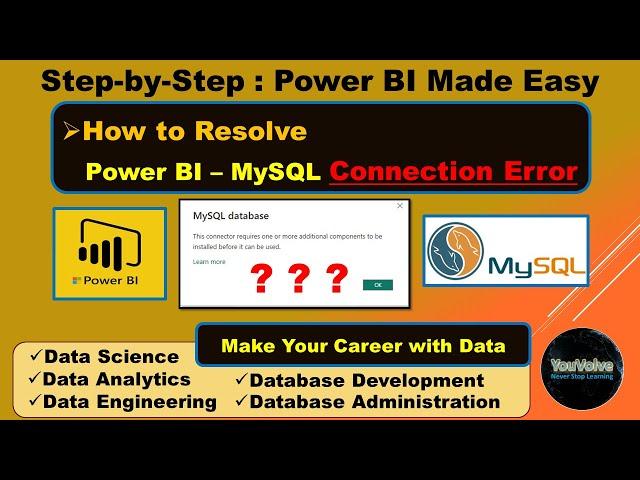 Power Bi MySQL Connection Error and Resolution