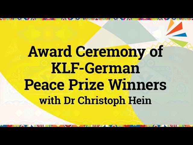 #KhiLF 2018: Award Ceremony of KLF German Peace Prize