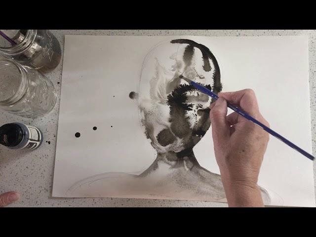 Using the Ink Bleed Technique to make a head.