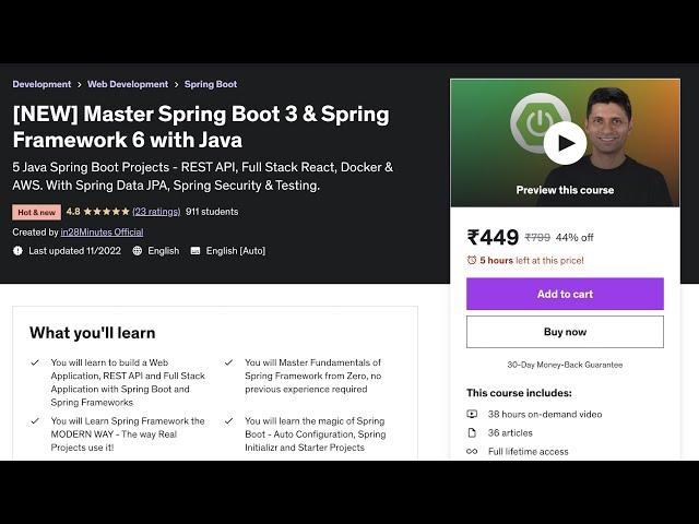 Master Spring and Spring Boot with 10 Projects - New Course