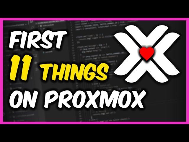 Before I do anything on Proxmox, I do this first...