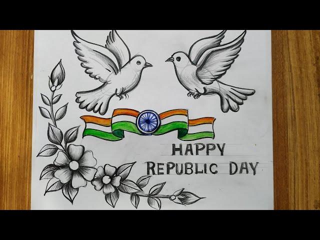 how to draw republic day drawing easy with pencil sketch,republic day drawing easy,