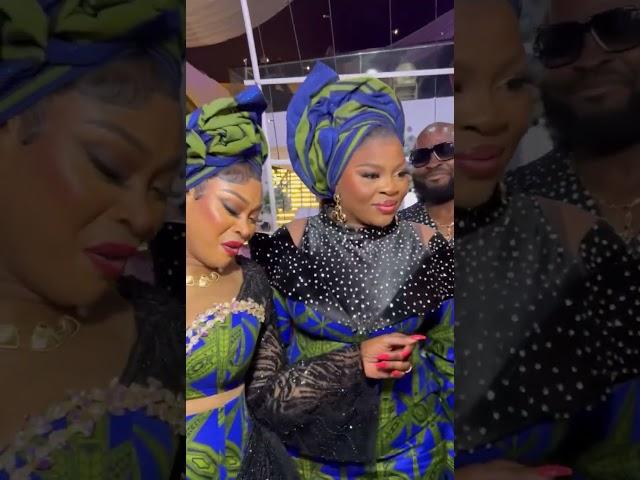 WUMI TORIOLA GREETS BIMBO THOMAS AND SIKIRATU SINDODO AT AN EVENT IN LAGOS